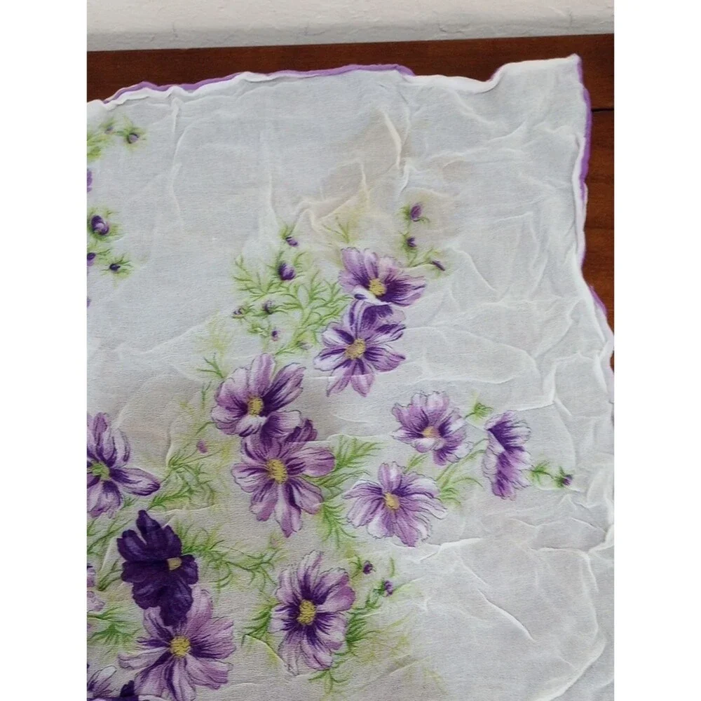 Purple Floral Scarf, Vintage!